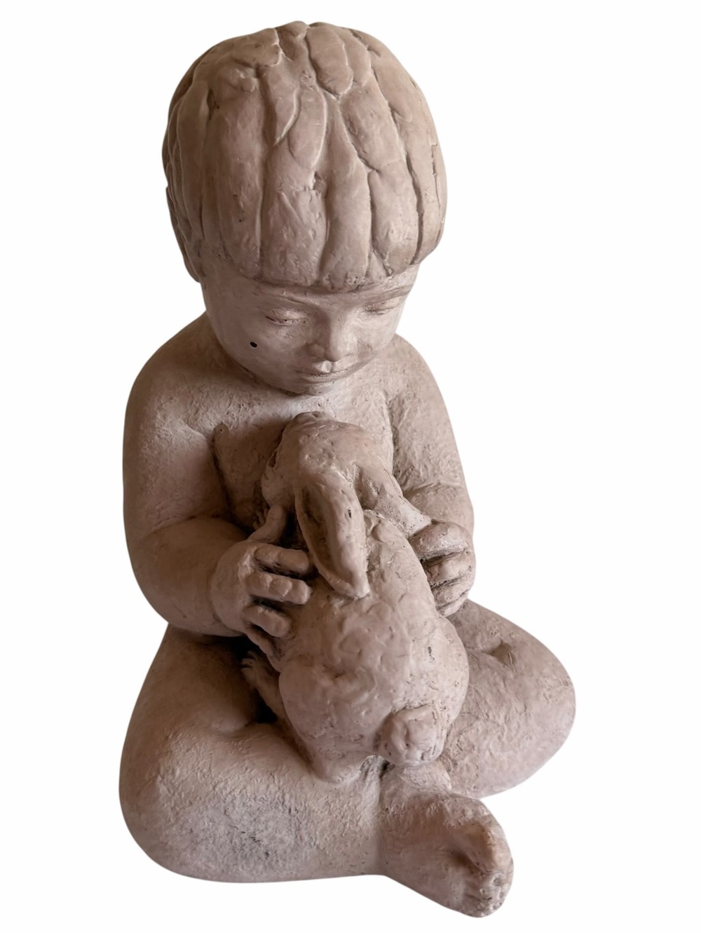Vintage Austin Productions Miro Musulin Playmates Boy w/ Pet Bunny Sculpture